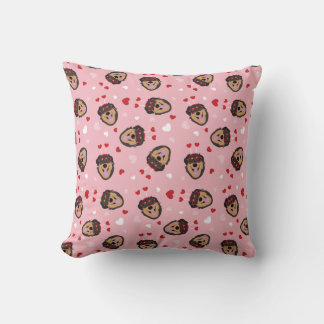 Niedliche Liebe Hund rosa Kissen