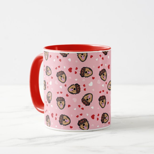 Niedliche Liebe Hund rosa Tasse (Vorderseite Links)