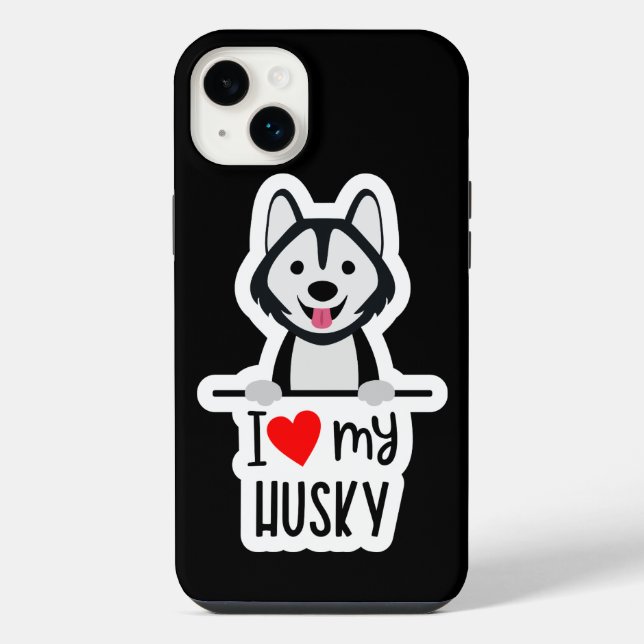 Niedliche Liebe Husky Case-Mate iPhone Fall Hülle (Rückseite)