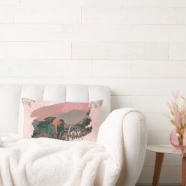 Niedliche Liebe Ihr Foto für ein paar rosa Blüten Lendenkissen