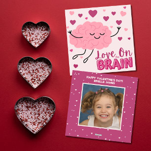 Niedliche Liebe im Gehirnunterricht Foto Valentine Feiertagskarte