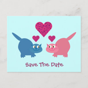Niedliche Liebe Katzen Save the Date Postkarten