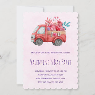 Niedliche Liebe LKW Befördern Valentinische Goodie Einladung