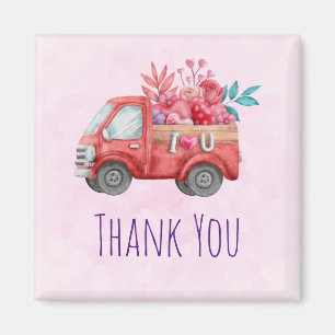 Niedliche Liebe LKW mit Cargo Watercolor Vielen Da Magnet