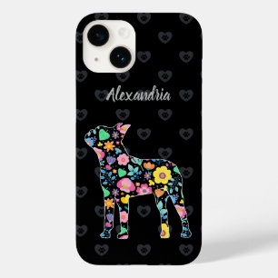 Niedliche Liebe Mein Boston Terrier Blumendesign Case-Mate iPhone 14 Hülle