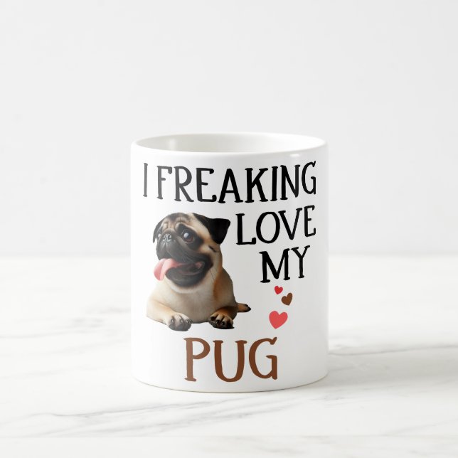 Niedliche Liebe Mein Mops Hund Kaffeetasse (Mittel)