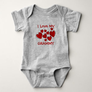 Niedliche Liebe meine graue rote Herzen Neue Großm Baby Strampler