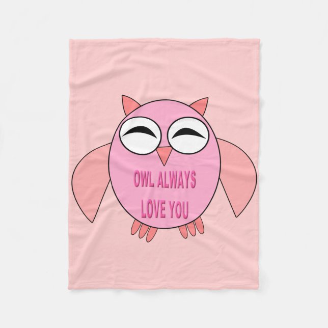 Niedliche Liebe Meldung Owl Fleece Blanket (Vorderseite)