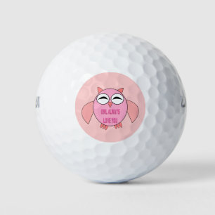 Niedliche Liebe-Nachricht Owl Golf Ball