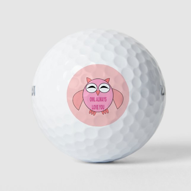 Niedliche Liebe-Nachricht Owl Golf Ball (Vorderseite)