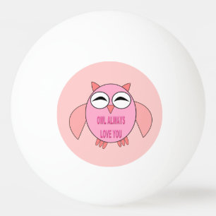 Niedliche Liebe-Nachricht Owl Ping Pong Ball Tischtennisball