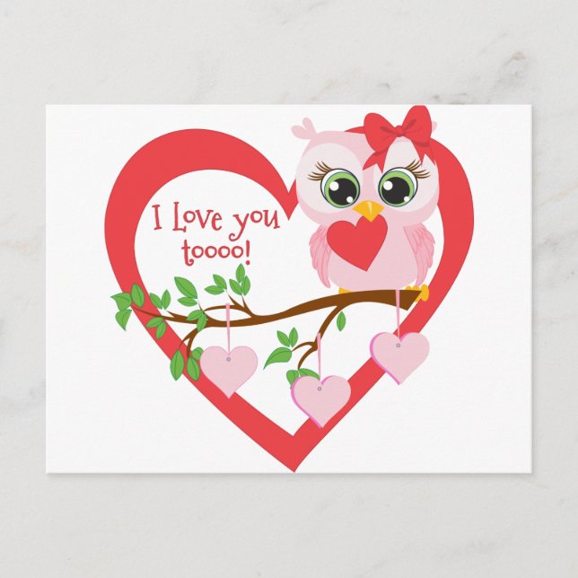 Niedliche Liebe Postkarte (Vorderseite)