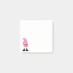 Niedliche LIEBE Rosa Herz Valentine Gnome Post-it Klebezettel