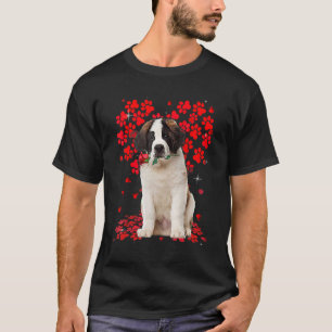 Niedliche Liebe Saint Bernard Dog Valentine Hausti T-Shirt