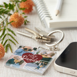 Niedliche Liebe Sie 'Daddy' Custom Foto Collage He Schlüsselanhänger