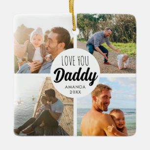 Niedliche Liebe Sie 'Daddy' Custom Foto Collage Keramikornament