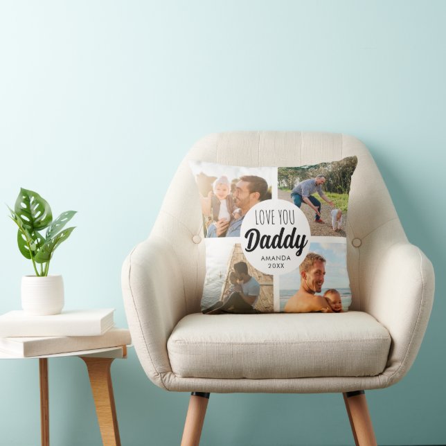 Niedliche Liebe Sie 'Daddy' Custom Foto Collage Kissen (Stuhl )