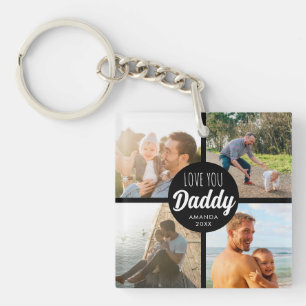 Niedliche Liebe Sie 'Daddy' Custom Foto Collage Schlüsselanhänger