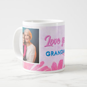 Niedliche Liebe Sie Oma Pink Blume 2 Fotos Jumbo-Tasse