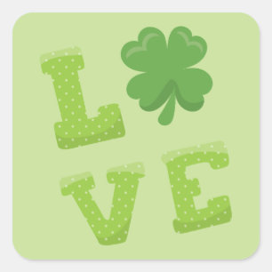 Niedliche Liebe St. Patrick's Day Quadratischer Aufkleber