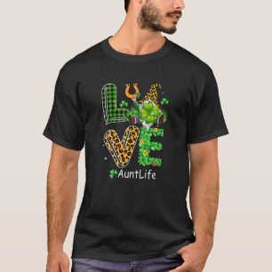 Niedliche Liebe Tante Kariert Leopard Park/Garten T-Shirt