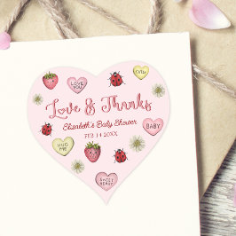 Niedliche Liebe und Dank Valentine's Day Baby Show Herz-Aufkleber