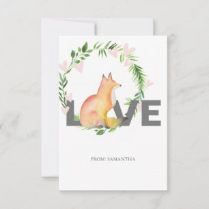 Niedliche Liebe und Fox Kids-Klasse Valentine Card