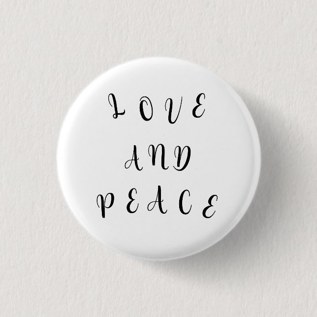 Niedliche Liebe und Frieden Button (Vorderseite)