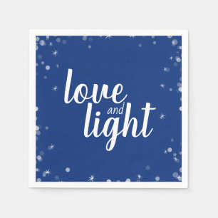 Niedliche Liebe und Lichtstars Hanukkah Snowy Holi Serviette