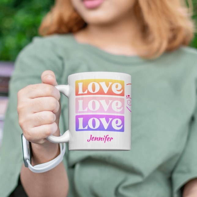 Niedliche Liebe Valentinstag Personalisierte Mug Kaffeetasse (Von Creator hochgeladen)