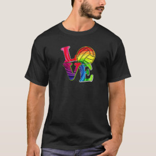 Niedliche Liebe Volleyball Gefärbte Krawatte Volle T-Shirt