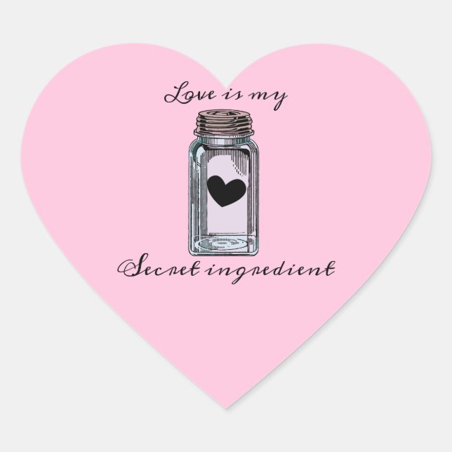 Niedliche Liebe von Mason Jar ist mein Geheimagent Herz-Aufkleber (Vorderseite)