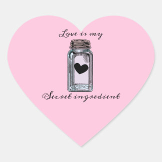 Niedliche Liebe von Mason Jar ist mein Geheimagent Herz-Aufkleber