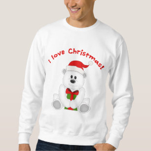 Niedliche Liebe-Weihnachtskunst des Teddy-Bärn-I Sweatshirt
