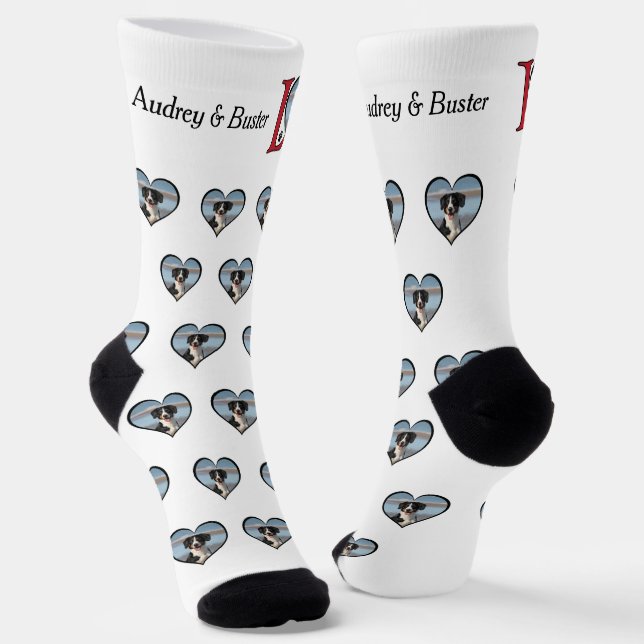 Niedliche Liebe Wörter mit Foto für Hunde oder Per Socken (Gewinkelt)