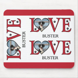 Niedliche Liebe Wörter mit Hunden-Foto Mousepad