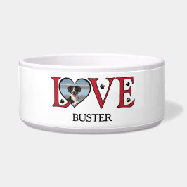 Niedliche Liebe Wörter mit Hunden-Foto Napf