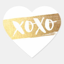 NIEDLICHE LIEBE XOXO HERZ Moderner Goldpinselstric