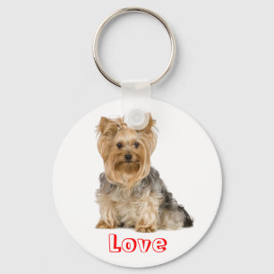 Niedliche Liebe Yorkshire Terrier Welpen-Schlüsse Schlüsselanhänger