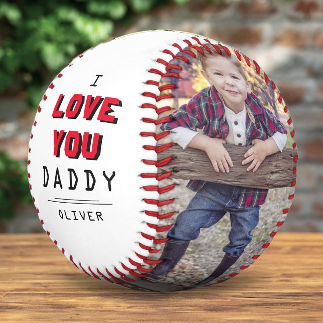Niedliche Liebe You Daddy Typografy 2 Foto Collage Baseball (Von Creator hochgeladen)