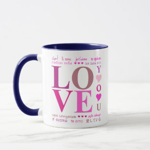 Niedliche "LIEBE YOU" in Romantic Languages, Girly Tasse
