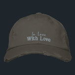 Niedliche Liebe Zitat Rosa Rustikal Grau Vintag Bestickte Baseballkappe<br><div class="desc">Personalisierte Liebe Zitat,  rosa und weiß bestickt gestresste Chino Twill,  graue Baseballkappe. Eine niedliche Accessoires- oder Geburtstagsgeschenkidee.</div>