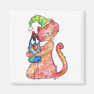 Niedliche Lieben der Katze Bird Magnet