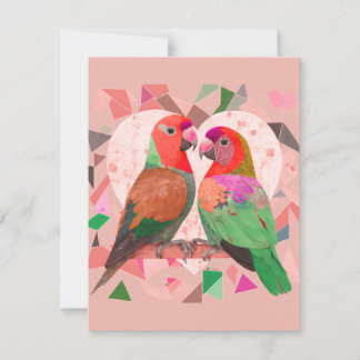 NIEDLICHE LIEBENGEBURT, FARBIGE LIEBE, PINK BIRD MITTEILUNGSKARTE