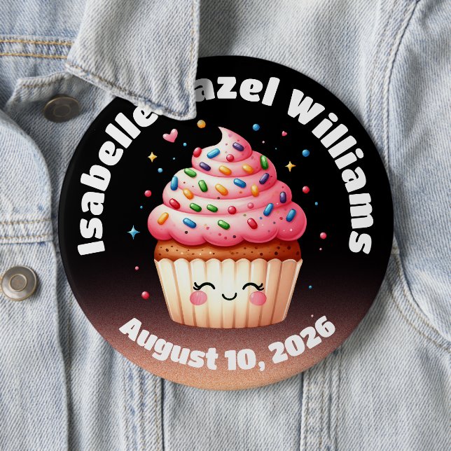 Niedliche L'il Cupcake Candy Sprinkles Kinderdusch Button (Beispiel)