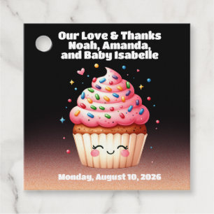 Niedliche L'il Cupcake Sprinkles Baby Dusche Willk Geschenkanhänger