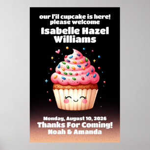 Niedliche L'il Cupcake Sprinkles Baby Dusche Willk Poster