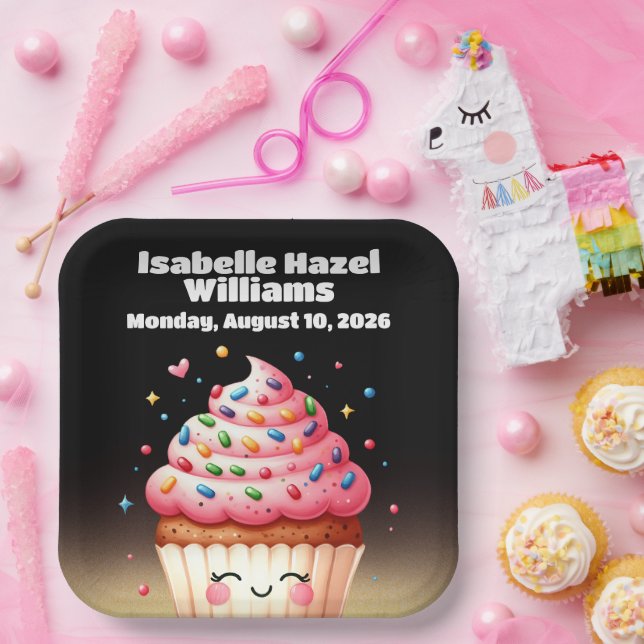 Niedliche L'il Cupcake Sprinkles Kinderdusche Pappteller (Party)