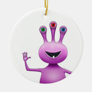 Niedliche lila alien-Verzierung Keramik Ornament