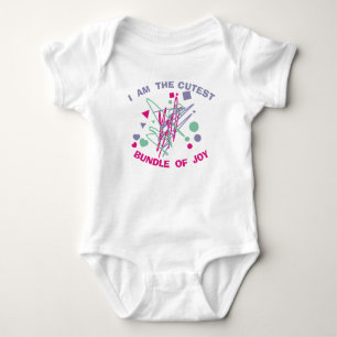 Niedliche Lila Aquamarine Formen-Reihe Joy Pink Baby Strampler
